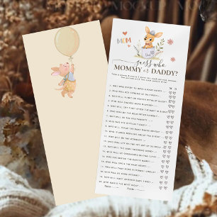 Carte Woodland Kangaroo Guess Baby shower maman ou papa