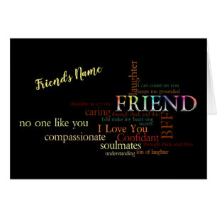 Carte Words Friendship Typography