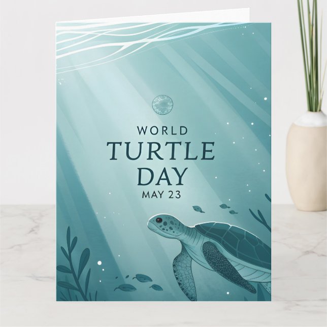 Carte World Turtle Day Underwater Sea Turtle Art (Devant)