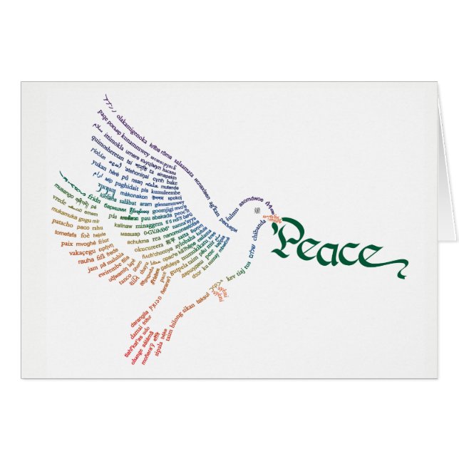 Carte World Word Peace Dove (Devant Horizontal)