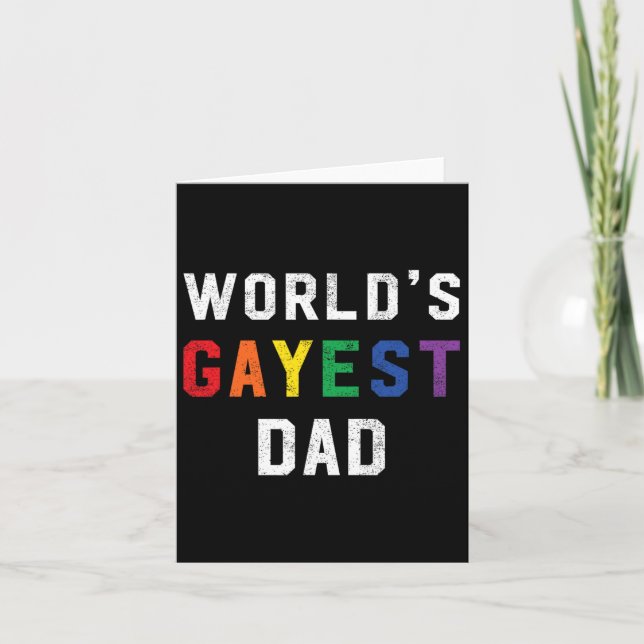 Carte Worlds Gayest Papa mignon Gay pride Lgbt Fête des  (Devant)