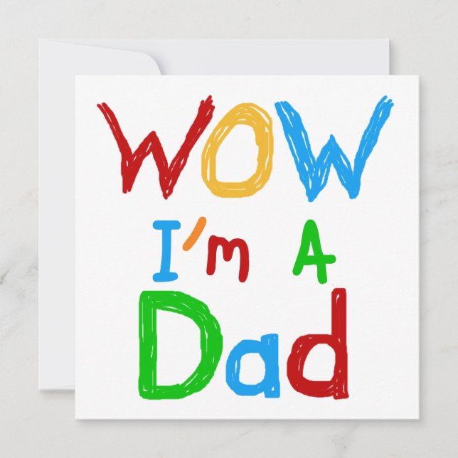 Carte WOW Je suis un t-shirt papa et des GIfts (Devant)