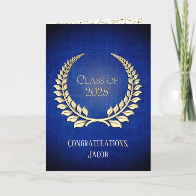 Carte Wreath 2025 Gold Graduation Laurel (Devant)