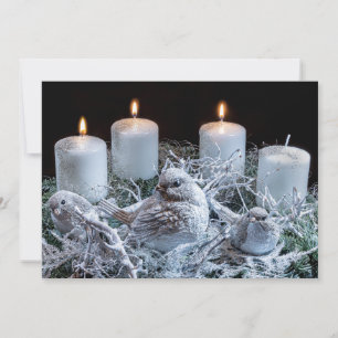 Carte Wreath de l'Avent blanc
