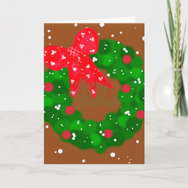 Carte Wreath et Bow Snowy (Devant)