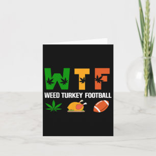 Carte Wtf2 Wine Turkey Football - Fun Thanksgiving Day M