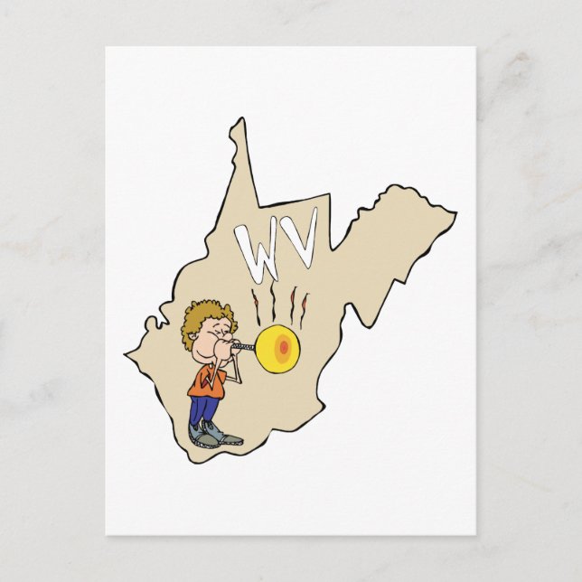 Carte WV de Virginie-Occidentale avec un dessin au (Devant)