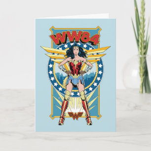 Carte WW84   Retro Comic Wonder Woman Badge de caractère