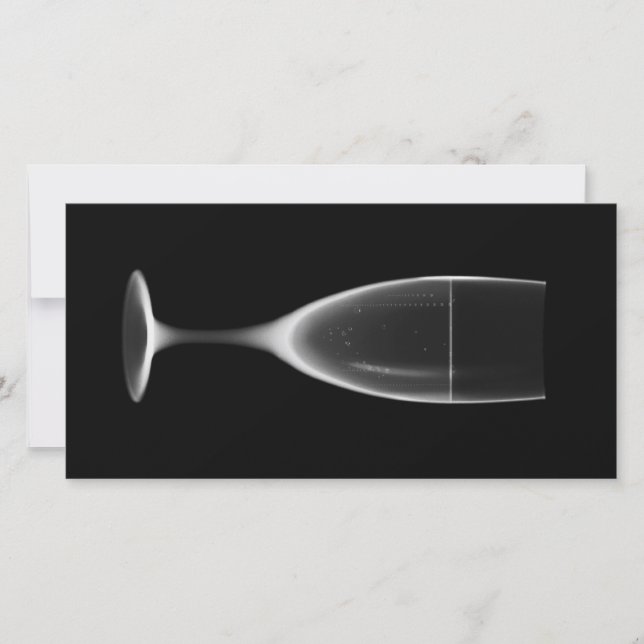 CARTE X RAY CÉLÉBRATION CHAMPAGNE NOIR & BLANC (Devant)