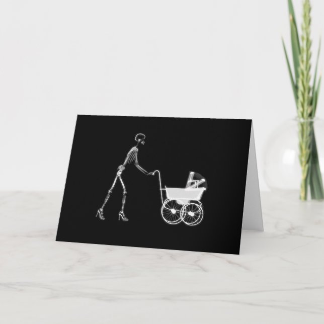 Carte X-Ray Skeleton Mom & Baby - Original B&W (Devant)