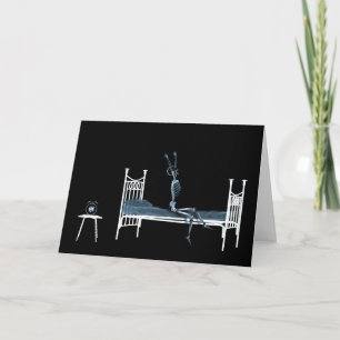 Carte X-Ray Skeleton noir bleu au coucher
