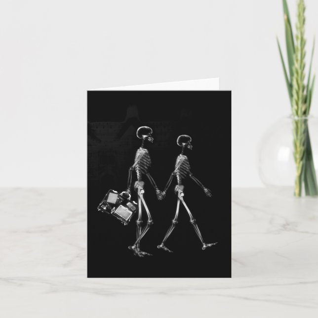 CARTE X-RAY VISION SKELETON COUPLE VOYAGER B&W (Devant)