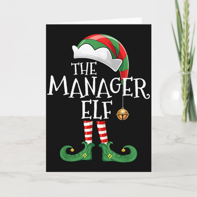 Carte Xmas Manager Elf Matching Family Group Christmas E (Devant)