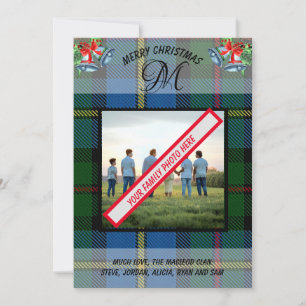 Carte Xmas Photo Tartan du clan moderne MacLeod