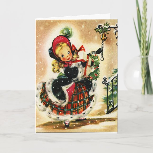 Carte Xmas, sonnette Vintage (Devant)