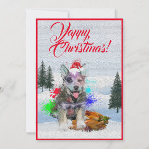 Carte Xmas Yappy personnalisable Funny Blue Heeler
