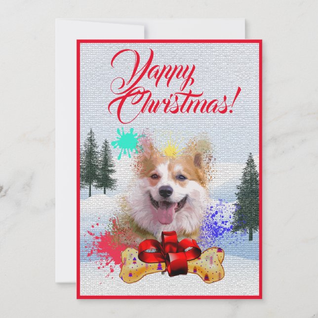 Carte Xmas Yappy pour Chien de Corgi Funny personn (Devant)
