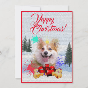 Carte Xmas Yappy pour Chien de Corgi Funny personn