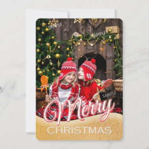 Carte XMS en texte simple rouge et blanc