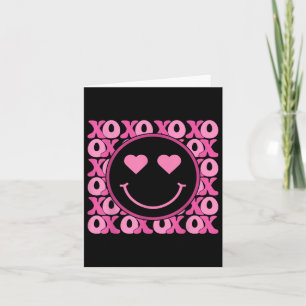 Carte Xo Visage Sourire Rose Yeux de coeur Groovy coeur