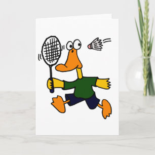 Carte XX- Canard Jouant au badminton Dessin