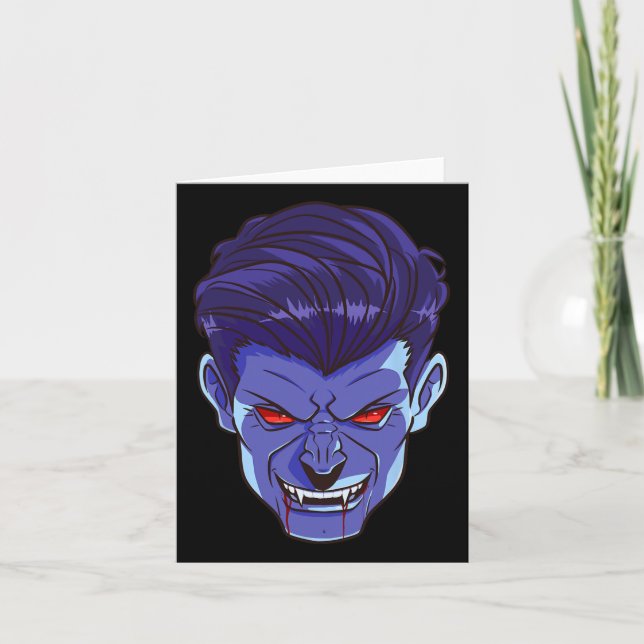 Carte Y Vampire Halloween Monstre Visage d'effroi crocs  (Devant)