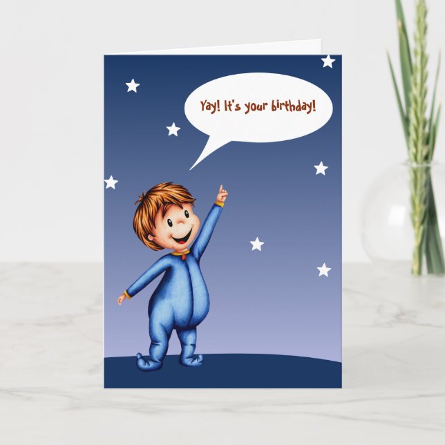 Carte Yay C'est ton anniversaire Toddler Blue Birthday (Devant)