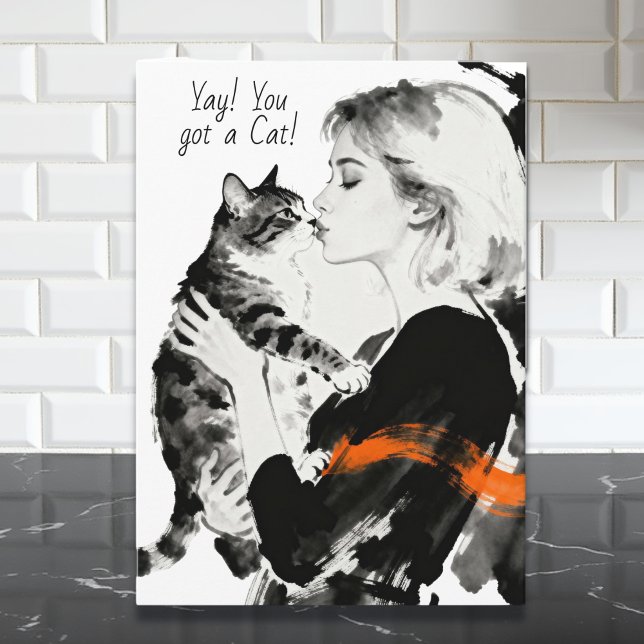Carte Yay! You got a Cat | Congratulations (Créateur téléchargé)