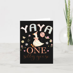 Carte Yaya de la fille du premier anniversaire d'une oie