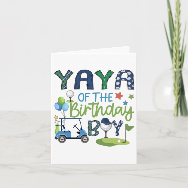 Carte Yaya De L'Anniversaire Garçon Trou Dans Un Sport D (Devant)