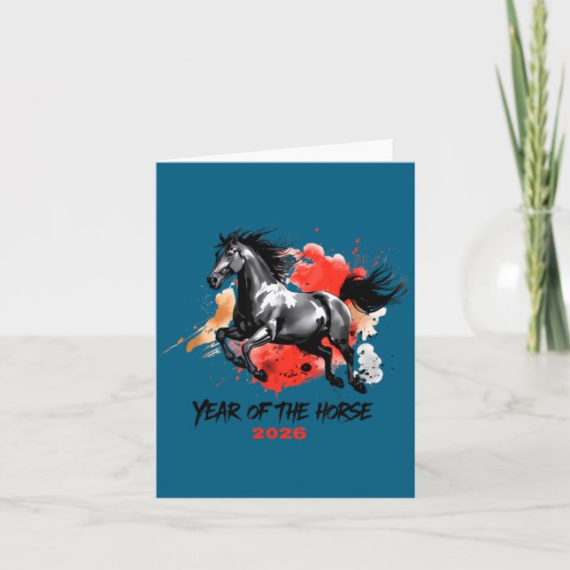 Carte Year Of The Horse 2026 Chinese New Year  (Devant)