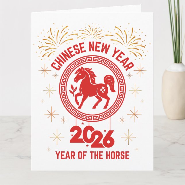 Carte year of the horse 2026 chinese new year 2026 (Devant)