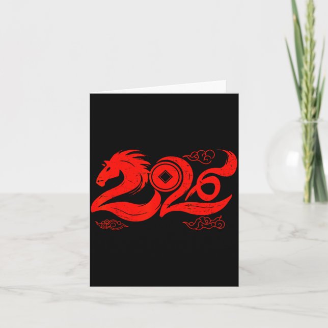Carte Year Of The Horse Zodiac Happy Chinese Lunar New Y (Devant)