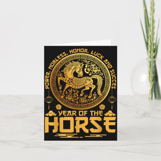 Carte Year Of The Horse Zodiac Happy Chinese Lunar New Y (Devant)
