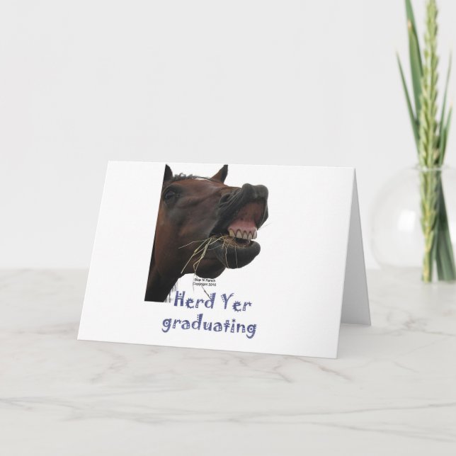 Carte YER de troupeau recevant un diplôme le cheval (Devant)