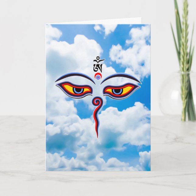 Carte Yeux de sagesse de Bouddha - Les yeux du temple Bo (Devant)