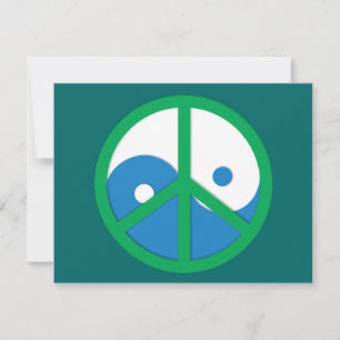 Carte Yin-Yang avec signe de paix