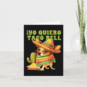 Carte Yo Quiero Taco Chihuahua Chien Vintage Funny Bell