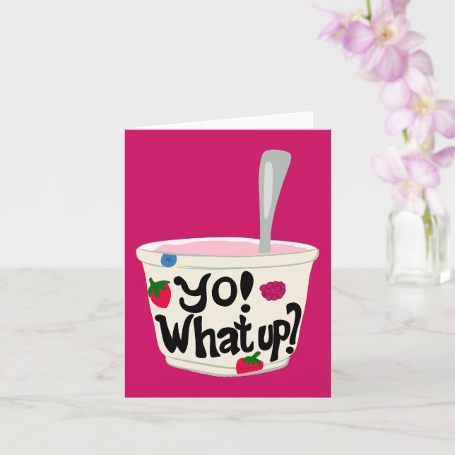 Carte Yo ! Quoi ? Coupe de yaourt grec mignonne vide (Orchidée)