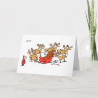 Carte Yob reindeer Xmas