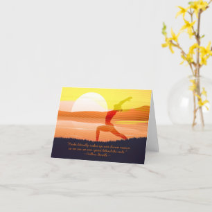 Carte Yoga Enseignant Soleil Salutation Moitié Lune Pose