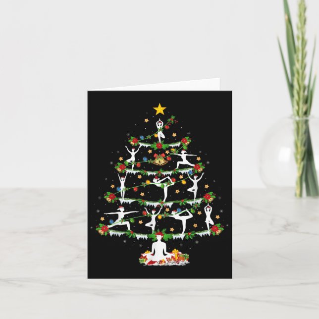 Carte Yoga Lover Xmas Lighting Yoga Christmas Tree  (Devant)