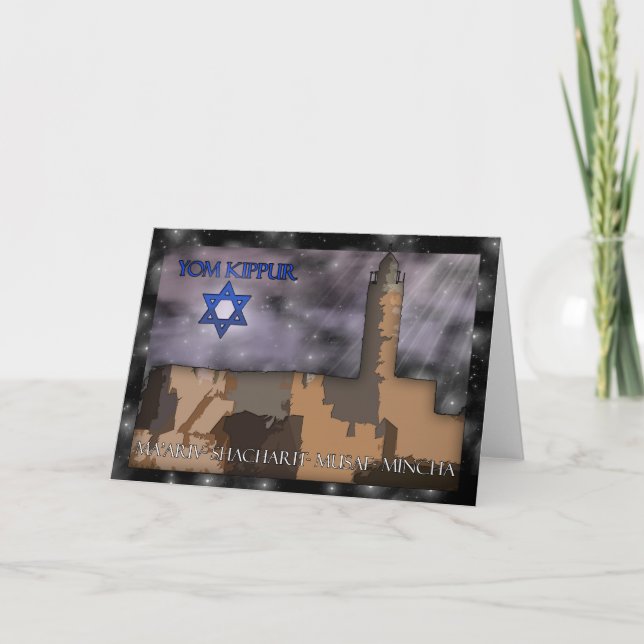 Carte Yom Kippour, Ma'artv, shacharit, musat, mincha (Devant)
