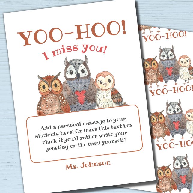 Carte Yoo-hoo Owens I Miss You School Teacher Télécharge (Créateur téléchargé)