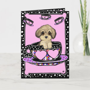 Carte Yorkie Poo Tasse à Thé