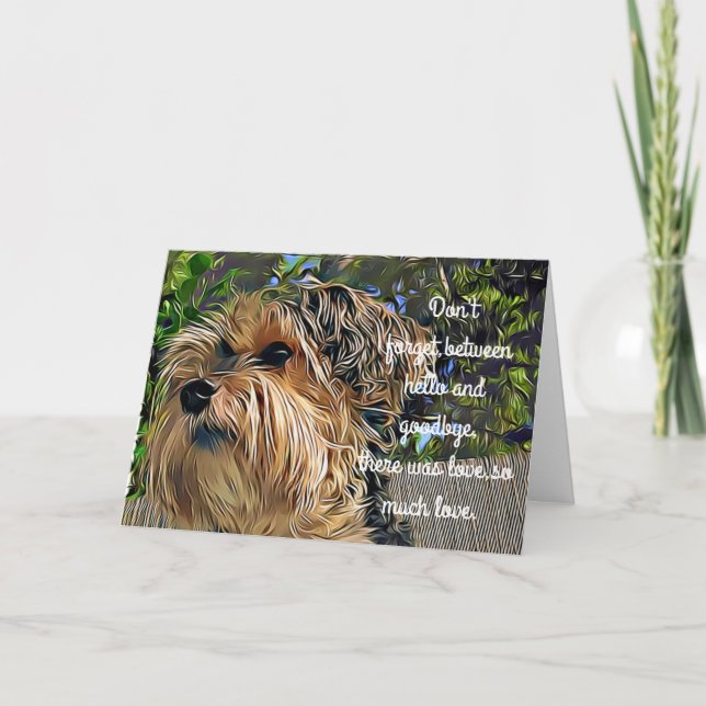 Carte Yorkshire Terrier Art numérique de mémoire pour an (Devant)