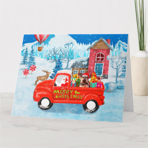 Carte Yorkshire Terrier Chien Livraison de Noël Camion