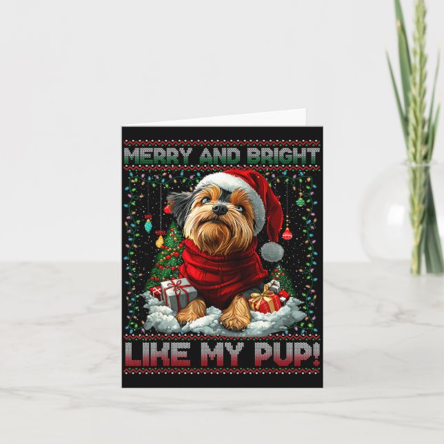Carte Yorkshire Terrier Christmas Tree Decorations Dog L (Devant)