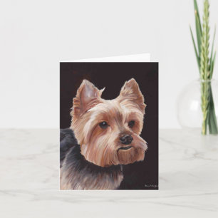 Carte Yorkshire Terrier Dog Art peinture à l'huile de ch