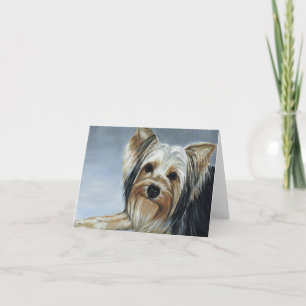 Carte Yorkshire Terrier Dog Art peinture à l'huile de ch